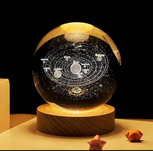 3D Solar System Crystal Ball Lamp – Cosmic Decor for Dreamers