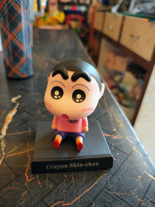 Super Hero Shinchan Action Figure Limited Edition Bobblehead with Mobile Holder for Car Dashboard, Office Desk & Study Table (Pack of 1)